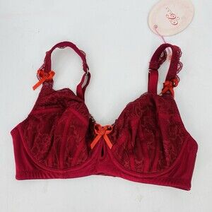 Cake Lingerie Plum Pudding Nursing Bra Burgundy Size 32D Underwire Cute Sexy